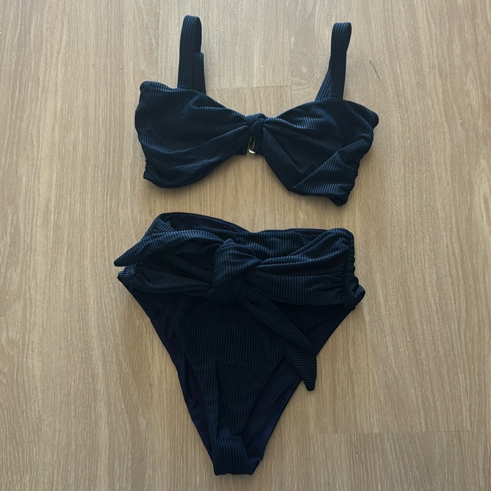 Blue high waist bikini